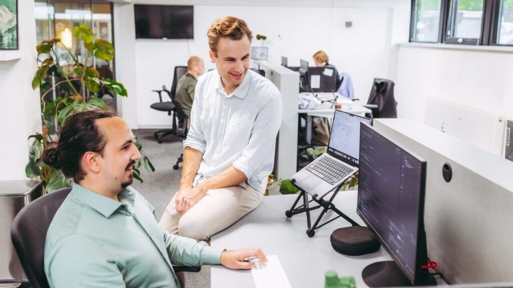 Looking focused sitting at a desk