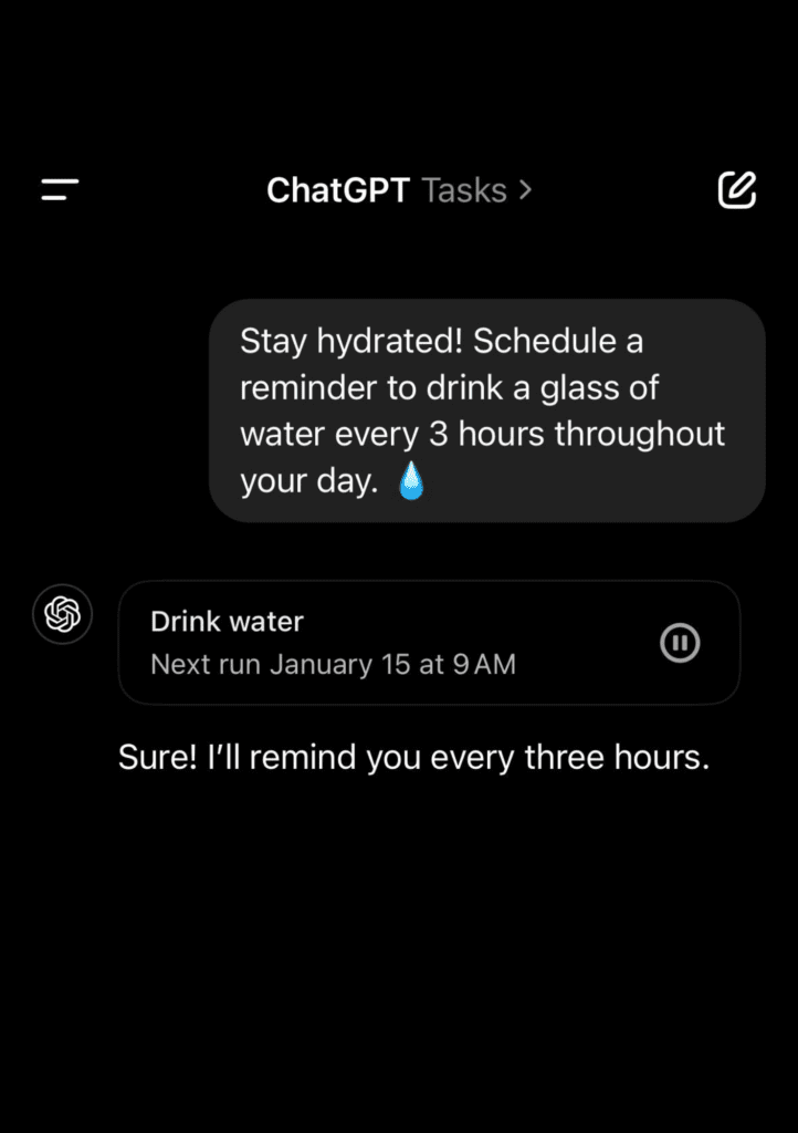 ChatGPT's Friendly reminders