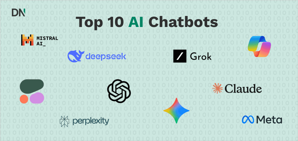 top 10 ai chatbots logo's