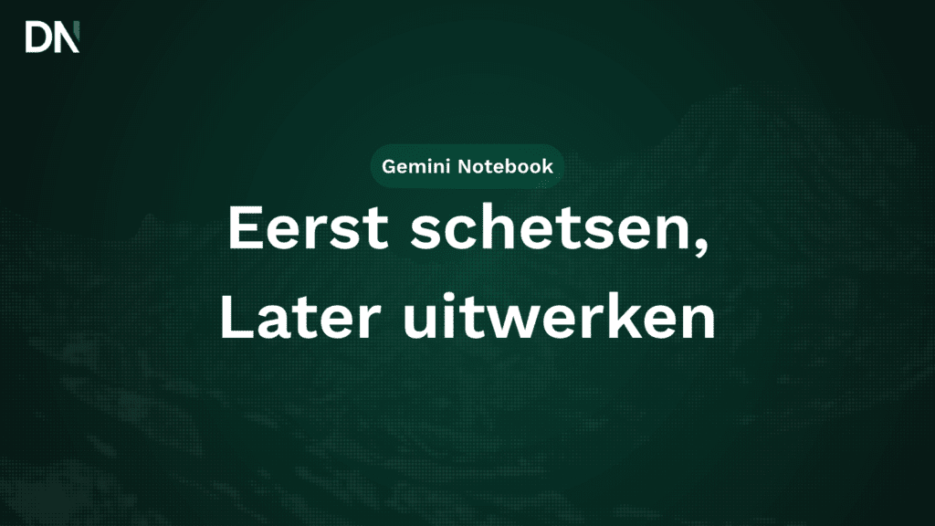 google gemini notebook eerst outline, dan slides en video